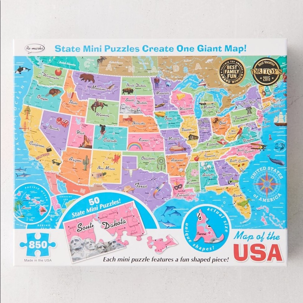 Map Of The USA 850 Piece Puzzle